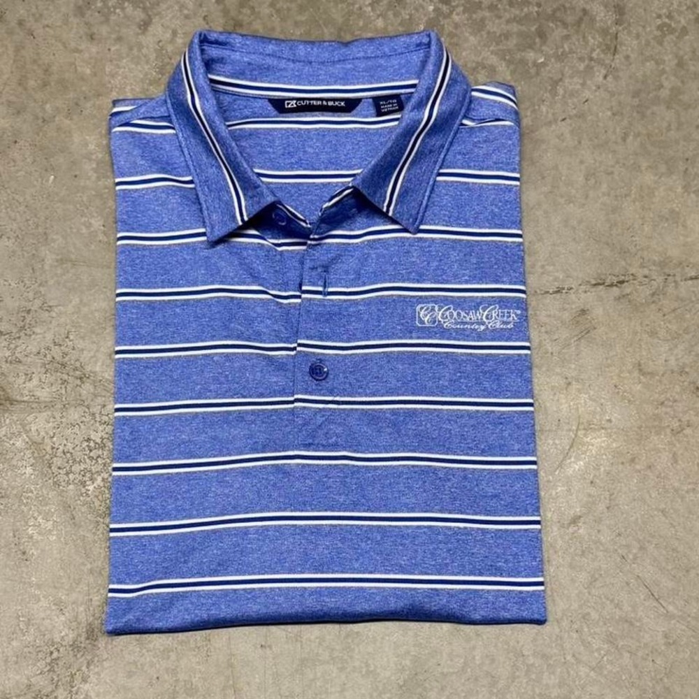 Cutter & Buck Coosaw Creek Golf Course Men's Performance Golf Polo Blue Sz XL